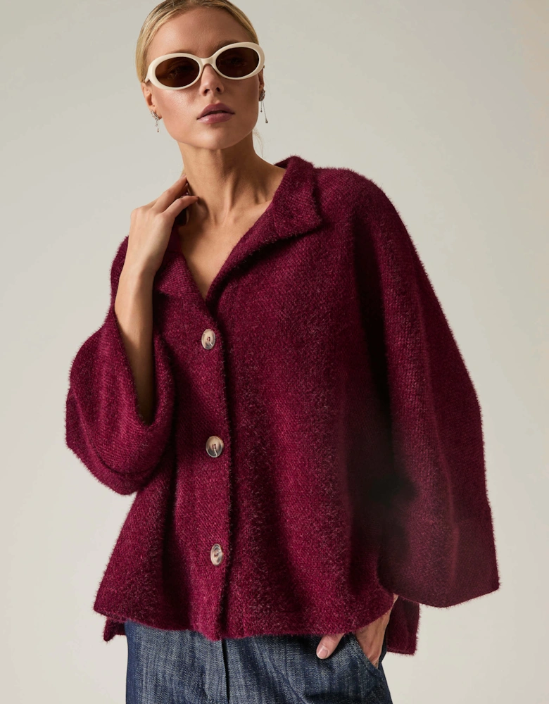 Burgundy Batwing Jacket