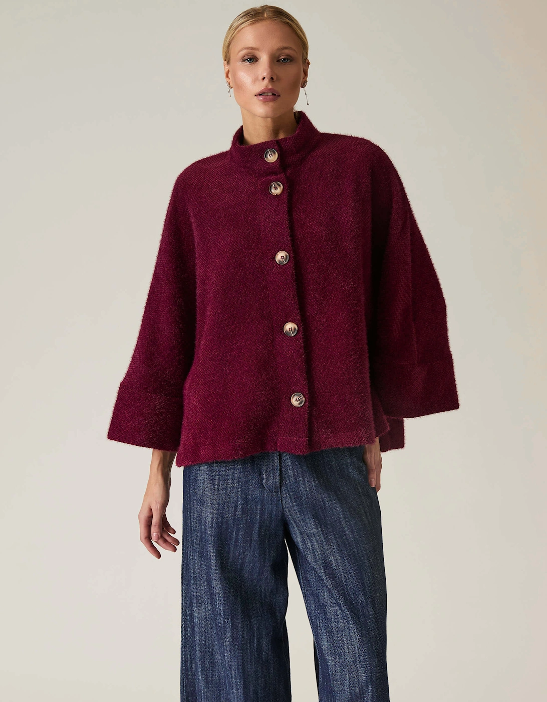 Burgundy Batwing Jacket