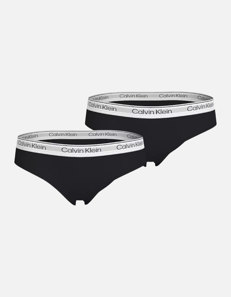 Girls 2-Pack Modern Cotton Bikini Briefs, Black