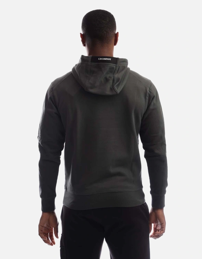 Diagonal Raised Fleece Lens Hoodie