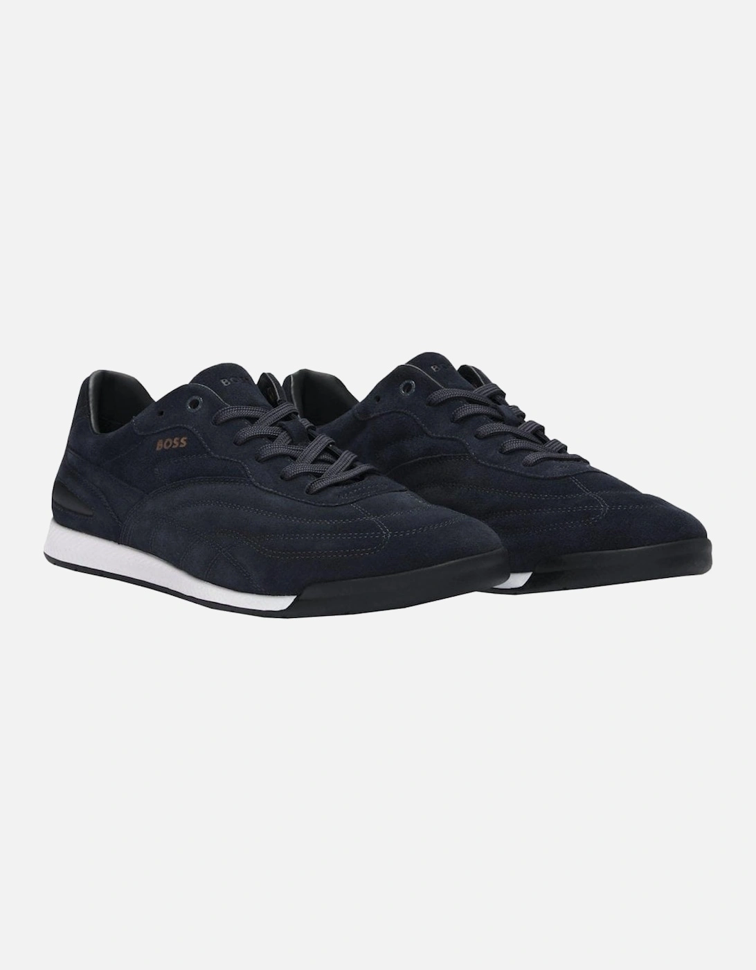 Men's Navy Titanium Suede Trainers