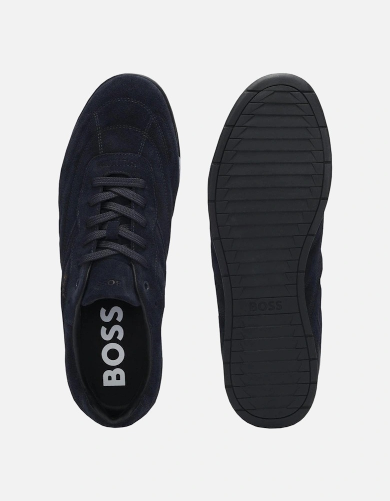 Men's Navy Titanium Suede Trainers
