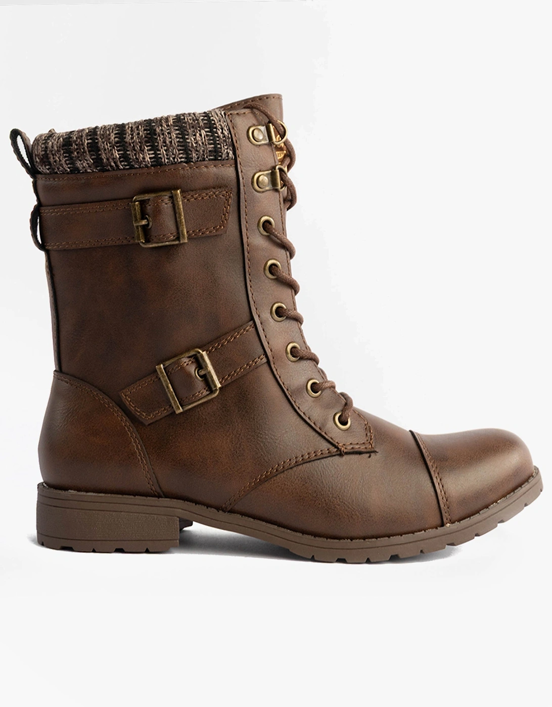 BILLIE Womens Biker Boots Brown, 7 of 6