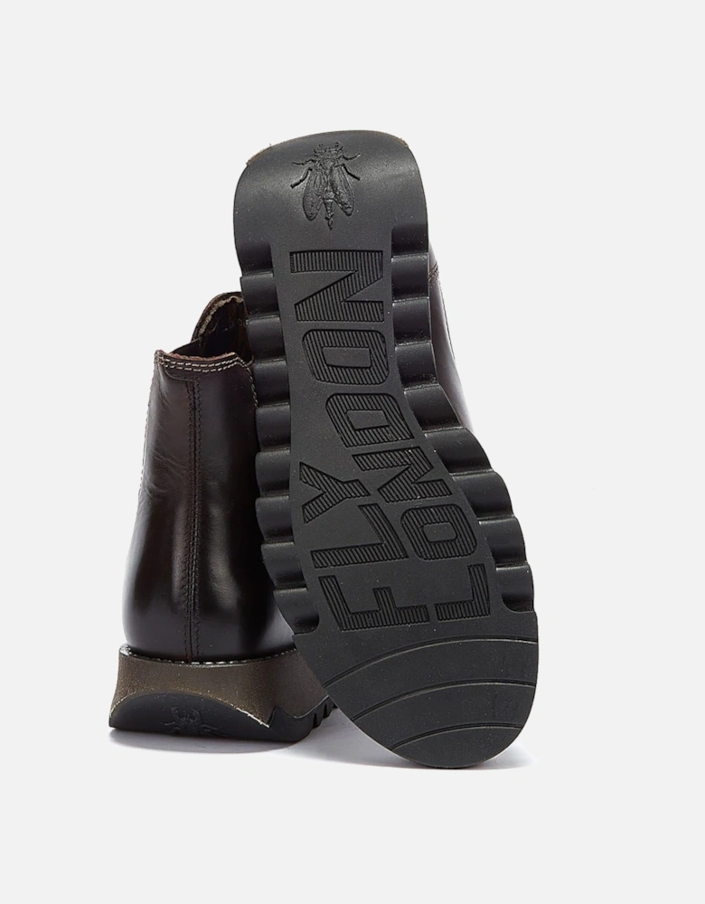 Womens Dark Brown Salv Leather Boots