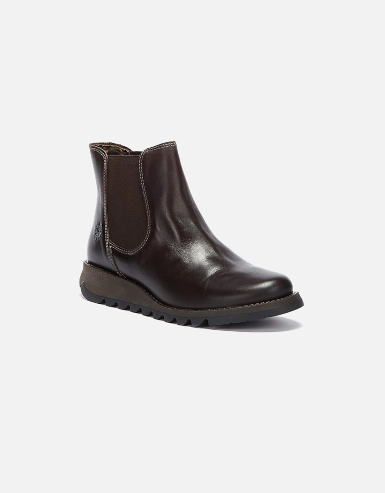 Womens Dark Brown Salv Leather Boots