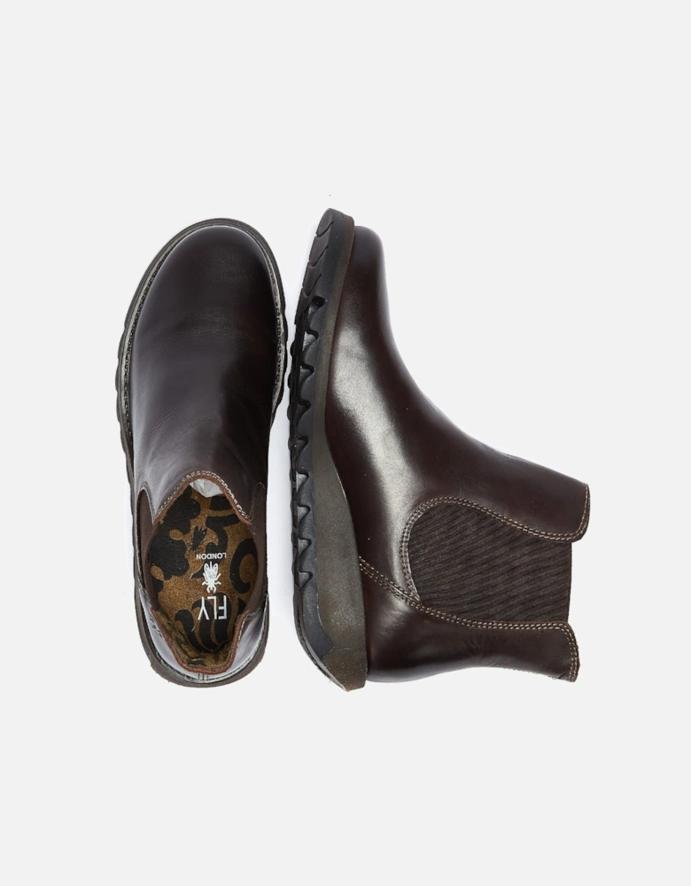 Womens Dark Brown Salv Leather Boots