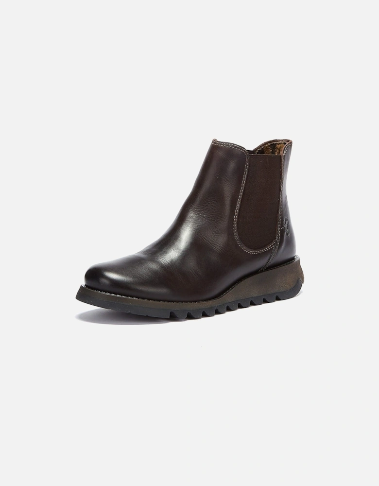 Womens Dark Brown Salv Leather Boots