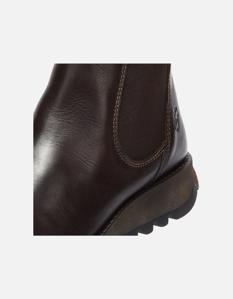 Womens Dark Brown Salv Leather Boots