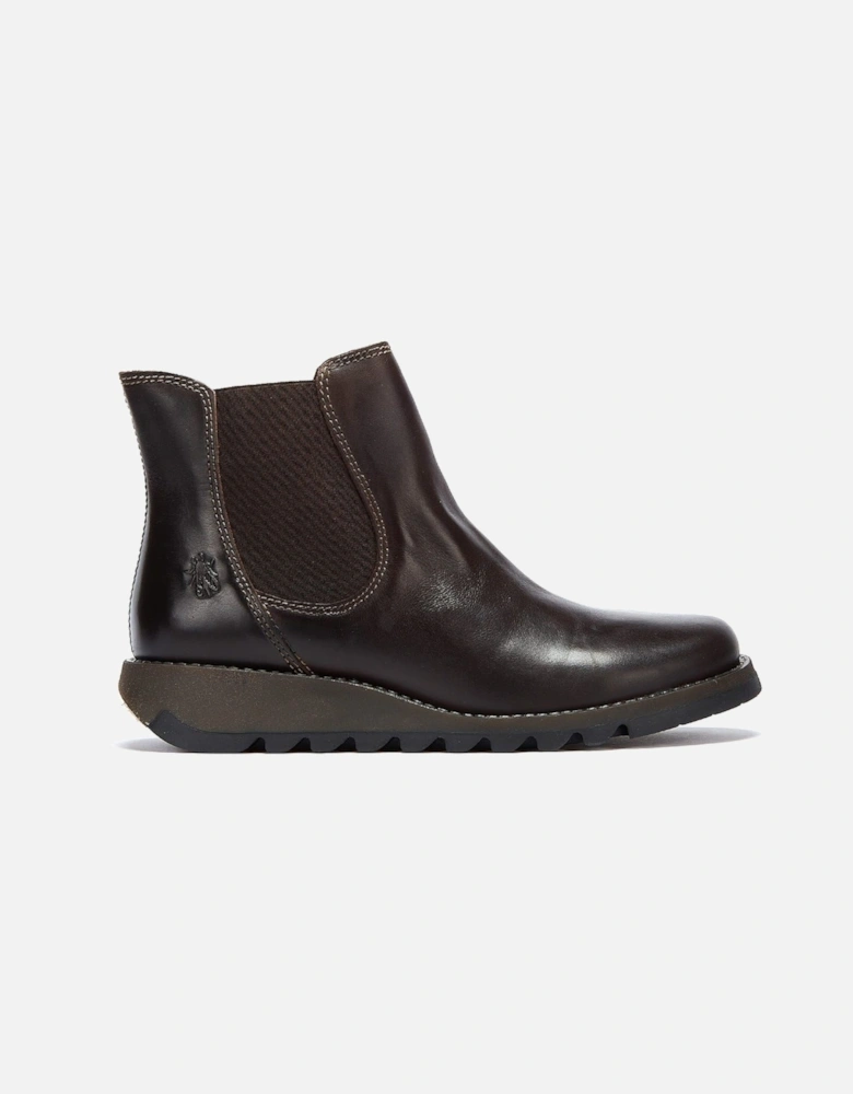 Womens Dark Brown Salv Leather Boots