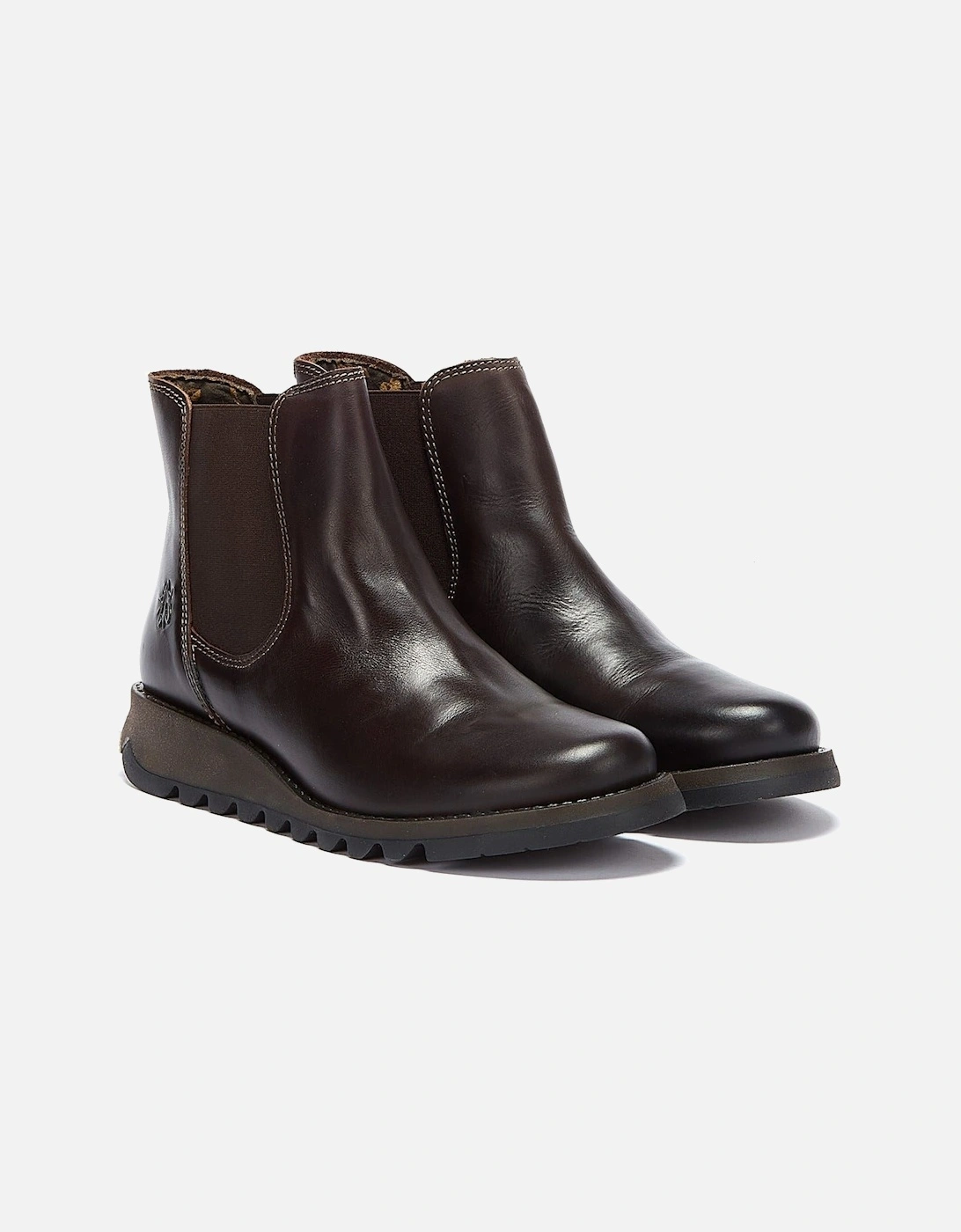 Womens Dark Brown Salv Leather Boots, 9 of 8