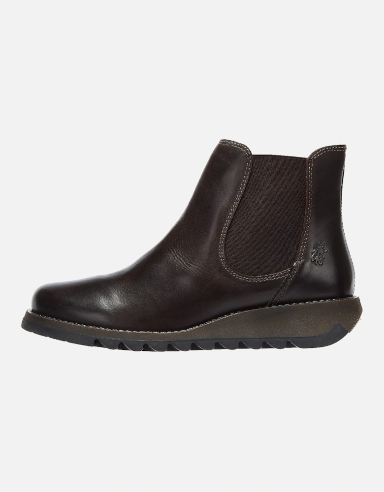 Womens Dark Brown Salv Leather Boots