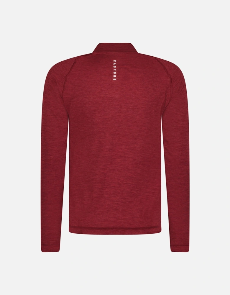 Seamless Long Sleeve Golf Mock Neck  Cabernet Red