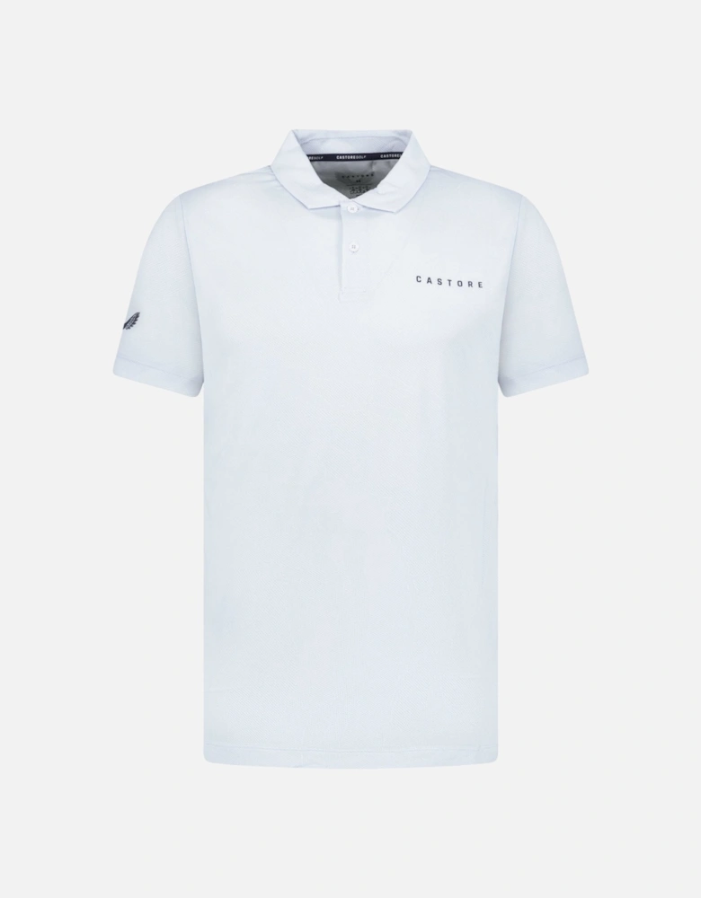 Engineered Knit Golf Polo White/Light Blue