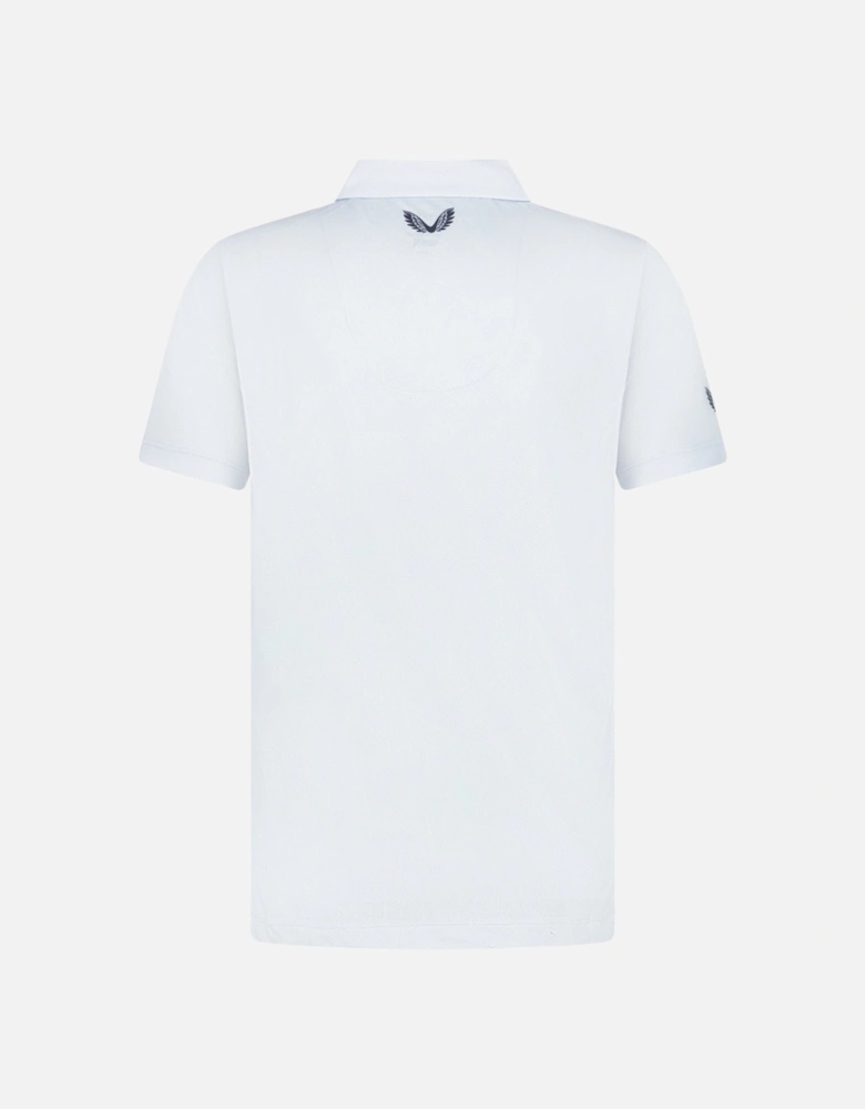 Engineered Knit Golf Polo White/Light Blue