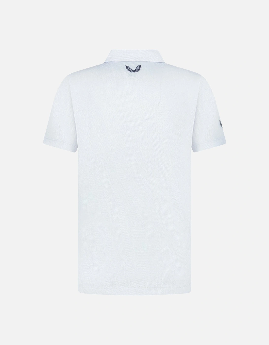 Engineered Knit Golf Polo White/Light Blue