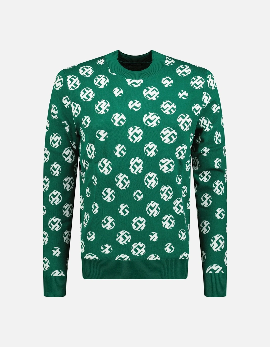 J Lindeberg Men's J.Lindeberg Gus Jacquard Golf Sweater  Rain Forest Sphere - Green