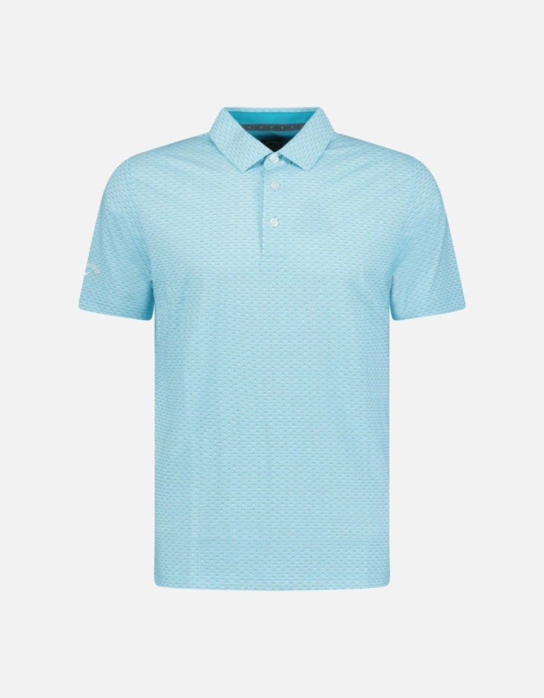 Trademark Print Golf Polo Blue Scuba
