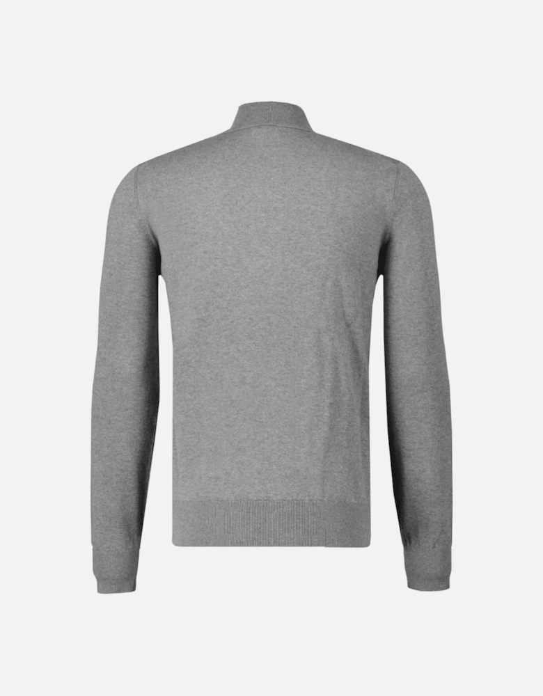 Kannobix Cashmere-Cotton Quarter Zip Grey Jumper