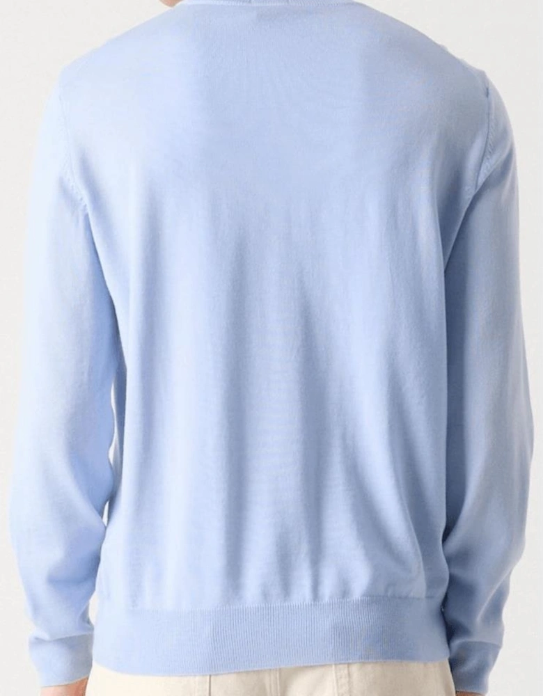 Botto Embroidered Logo Crew Neck Sky Blue Knitted Jumper