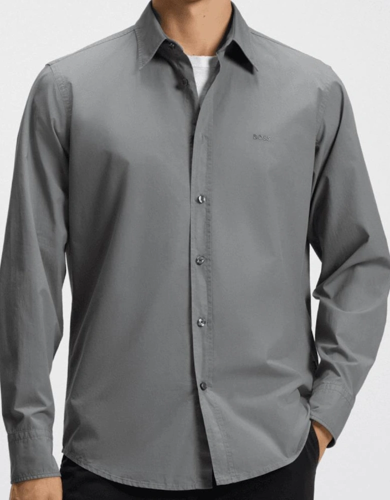 Relegant Cotton Regular Fit Grey Shirt