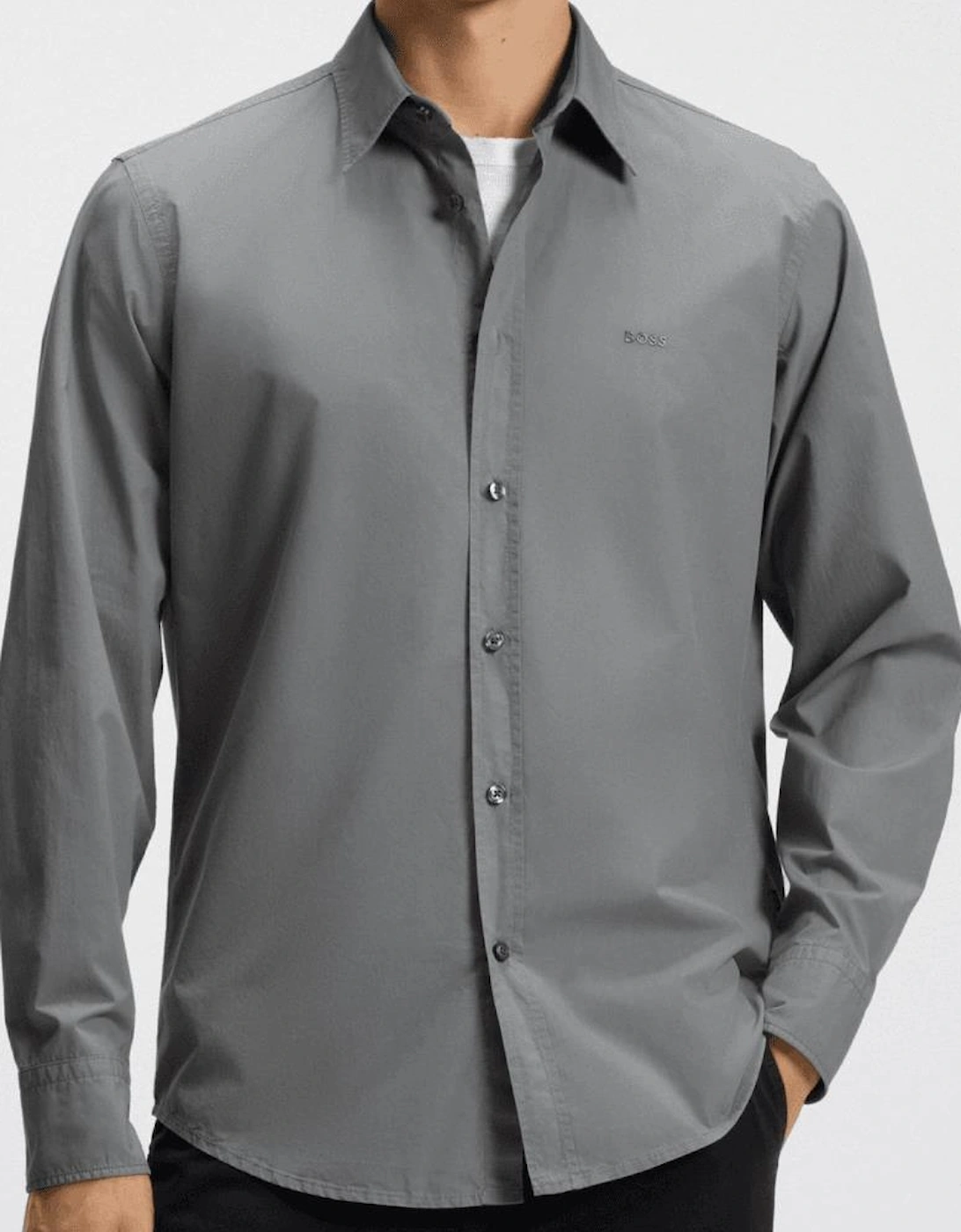 Relegant Cotton Regular Fit Grey Shirt