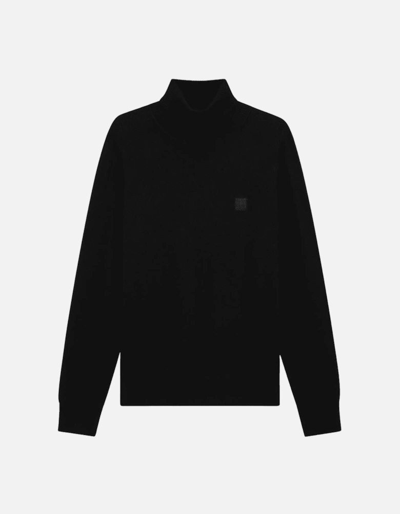Akiro Embroidered Logo Black Turtle Neck Jumper