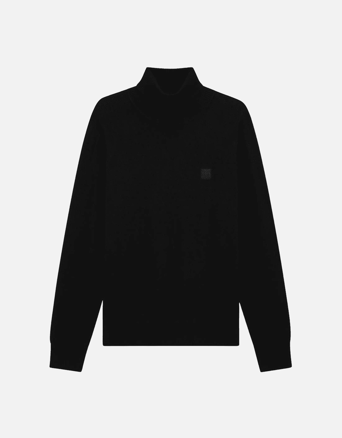 Hugo Boss Men's Akiro Embroidered Logo Black Turtle Neck Jumper - Size: 42