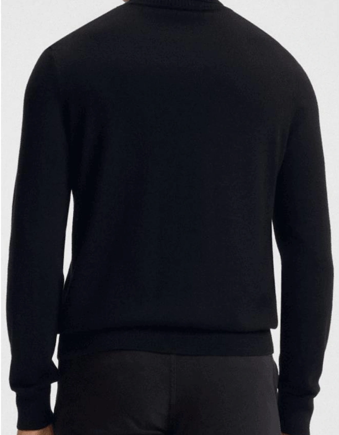 Akiro Embroidered Logo Black Turtle Neck Jumper