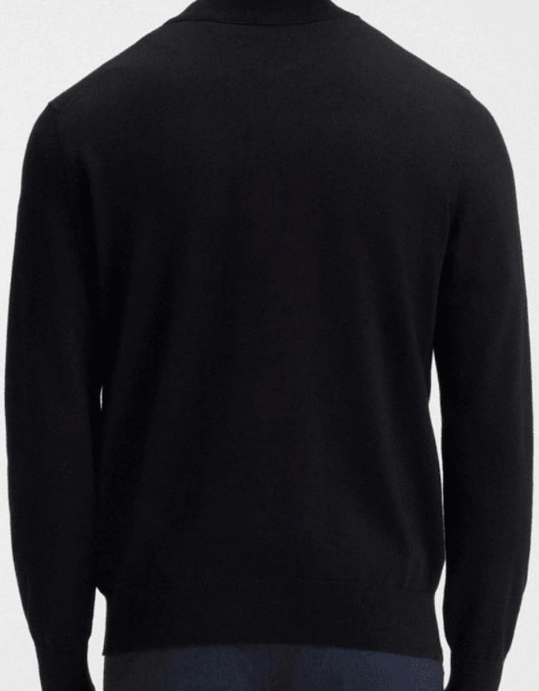 Kannobix Cashmere-Cotton Quarter Zip Navy Jumper