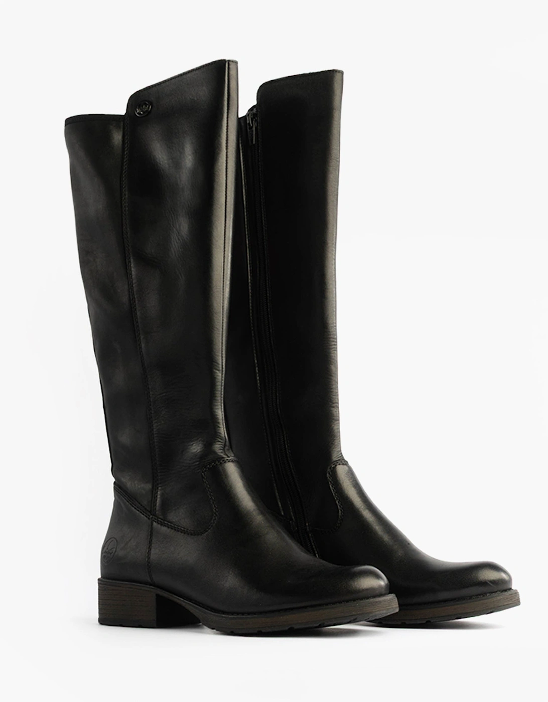 Z9591-01 Womens Leather Knee-High Boots Black