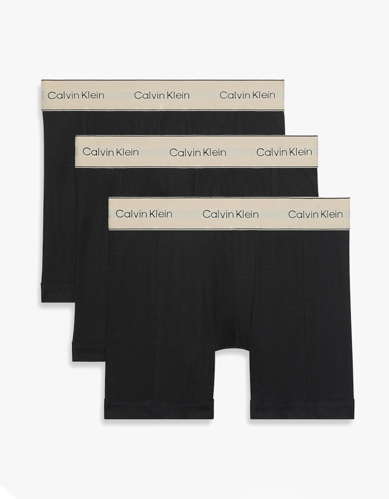 BOXER BRIEF 3 Pack Mens Cotton Stretch Black