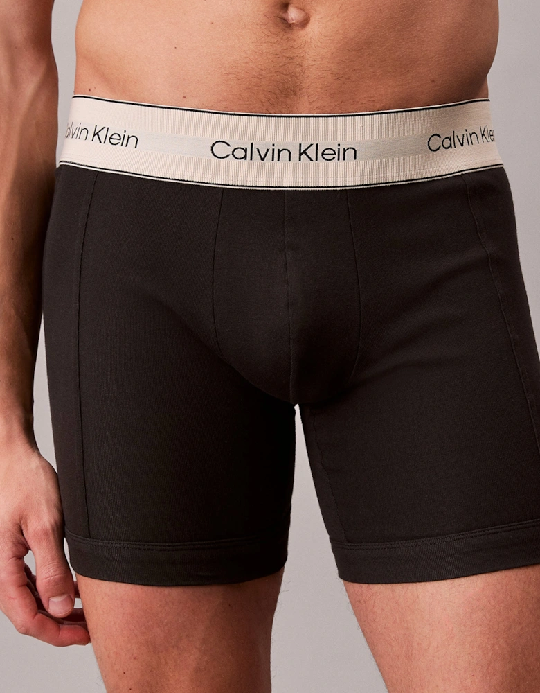 BOXER BRIEF 3 Pack Mens Cotton Stretch Black