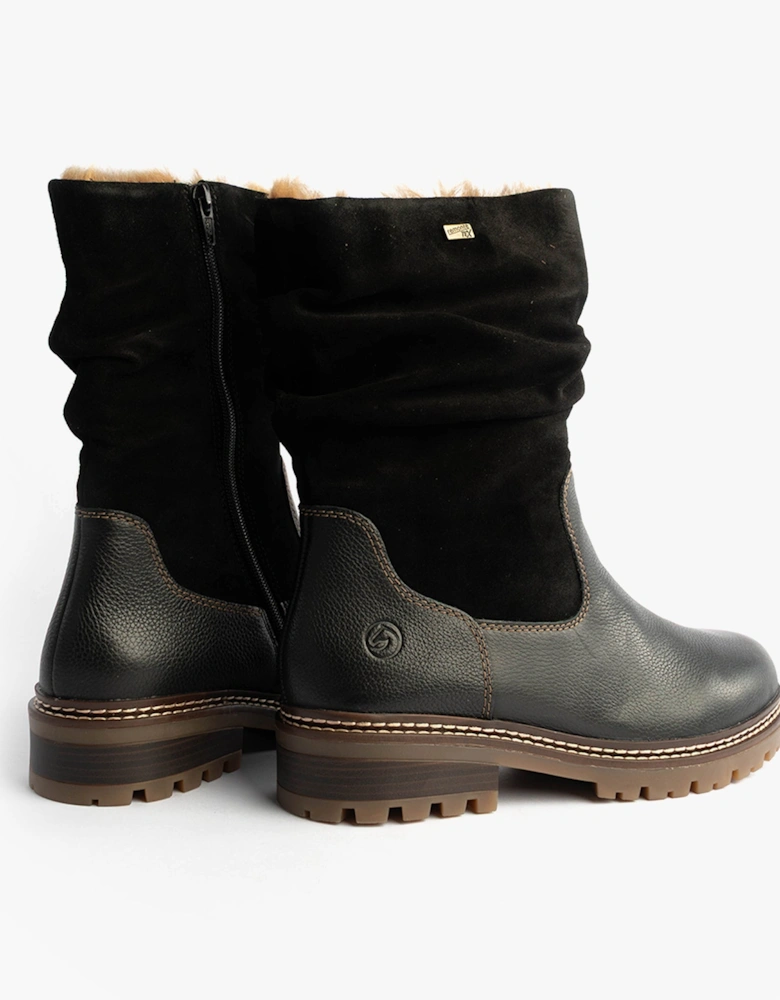 D0B80-00 Womes Side Zip Ankle Boots Black