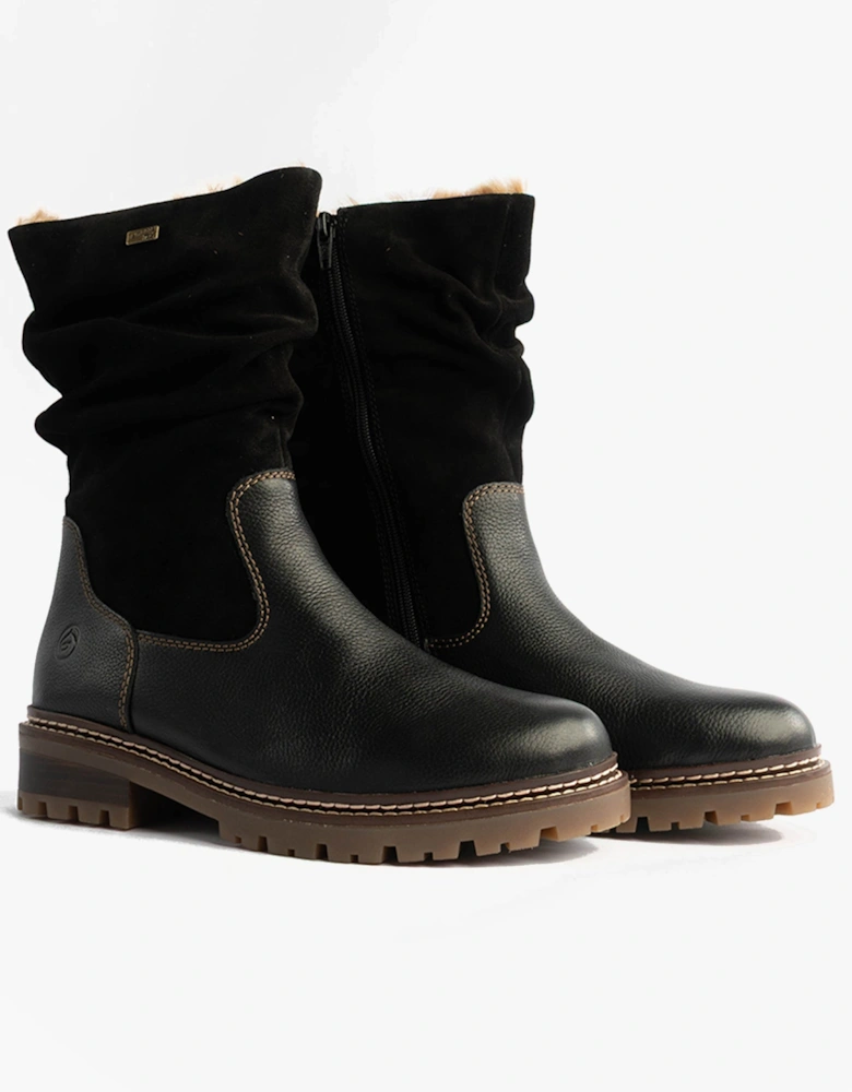 D0B80-00 Womes Side Zip Ankle Boots Black