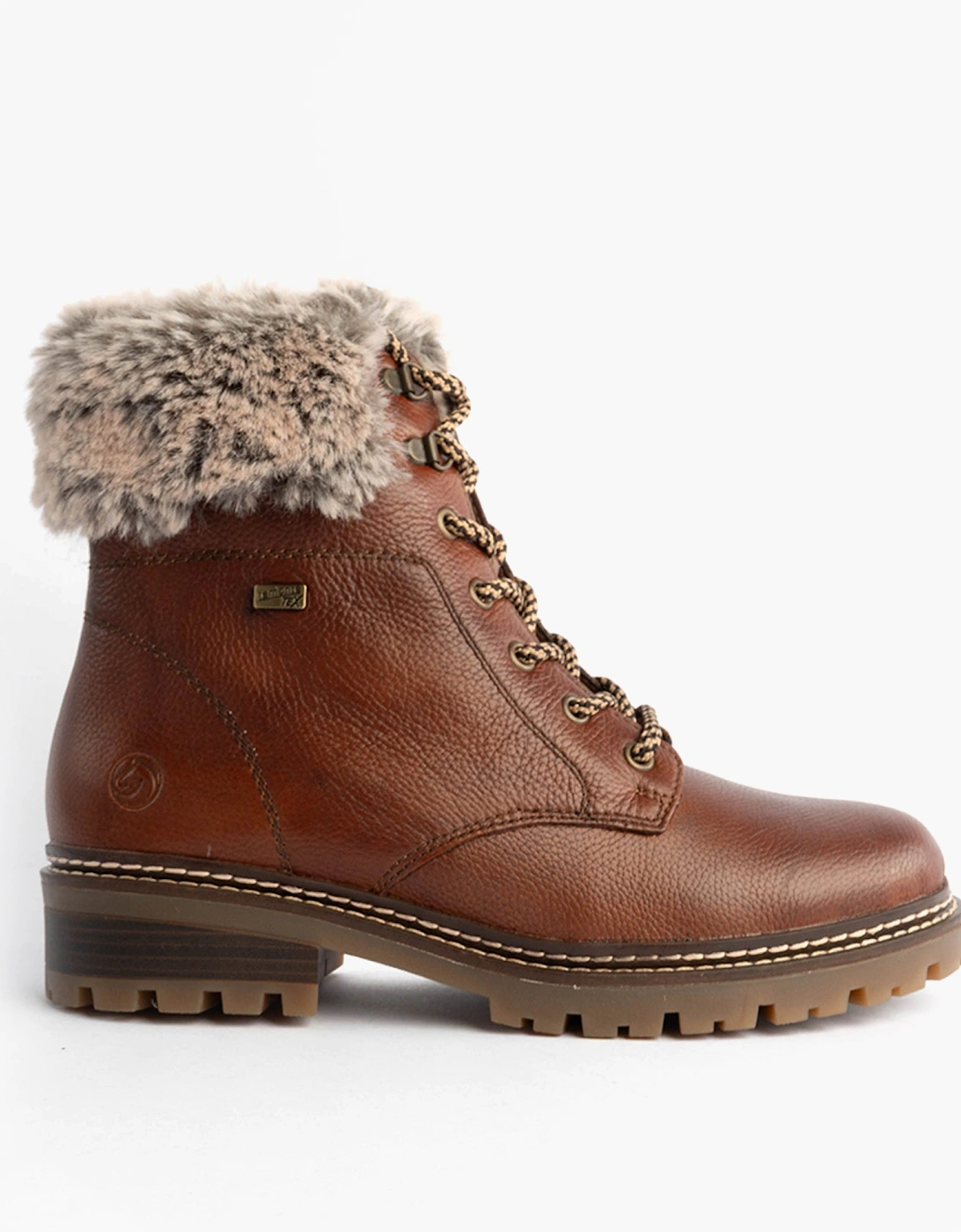 D0B74-24 Womens Fur Ankle Boots Brown, 7 of 6