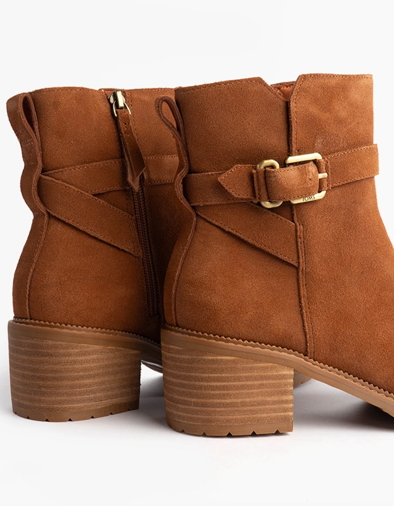 HAILEY BUCKLE Womens Ankle Boots Brown
