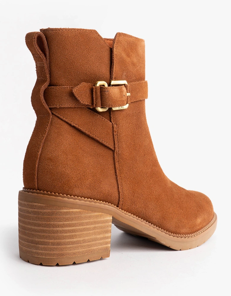 HAILEY BUCKLE Womens Ankle Boots Brown