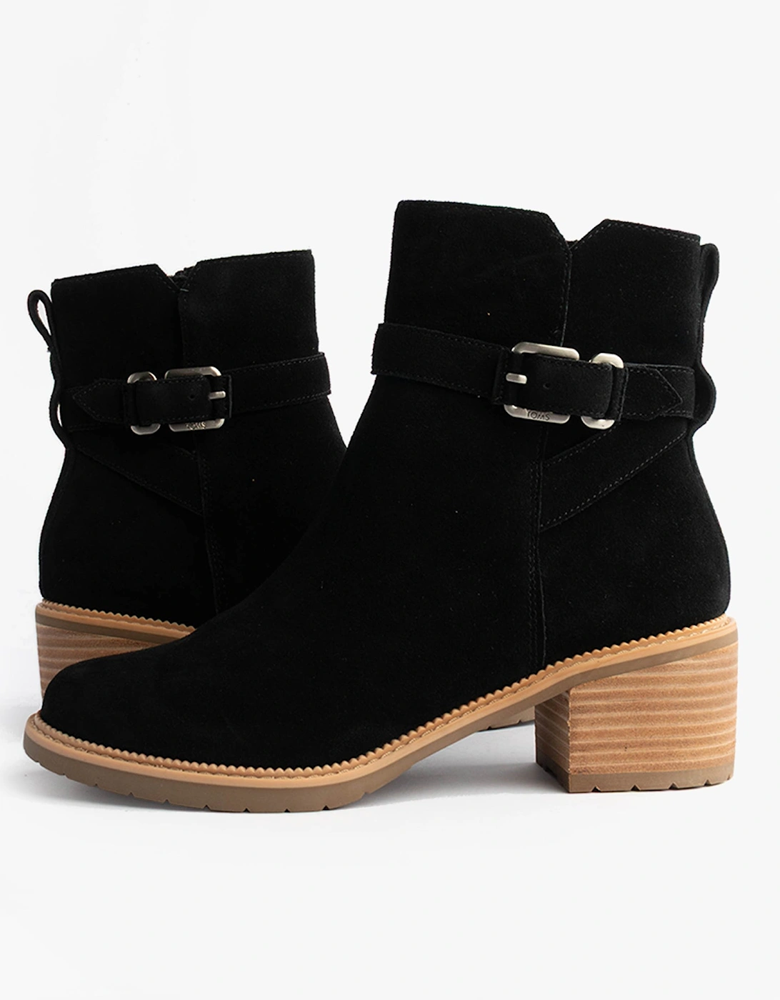 HAILEY BUCKLE Womens Ankle Boots Black