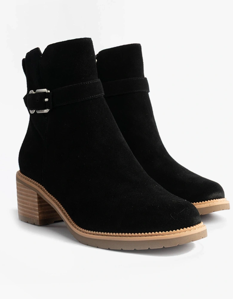 HAILEY BUCKLE Womens Ankle Boots Black