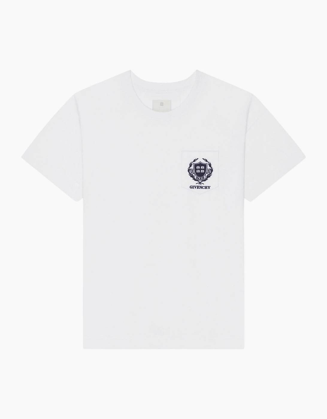 Givenchy Men's White Crest Logo T-Shirt In  44 Xxl