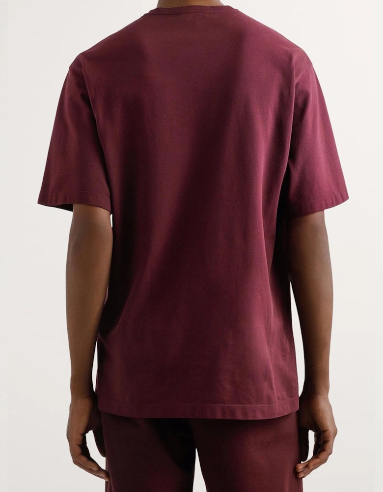 Plaque Logo T-Shirt in Burgundy