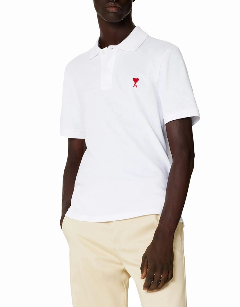 'Ami De Coeur' Polo Shirt in White