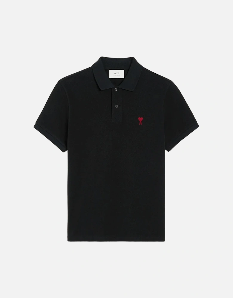 'Ami de Coeur' Polo Shirt in Black