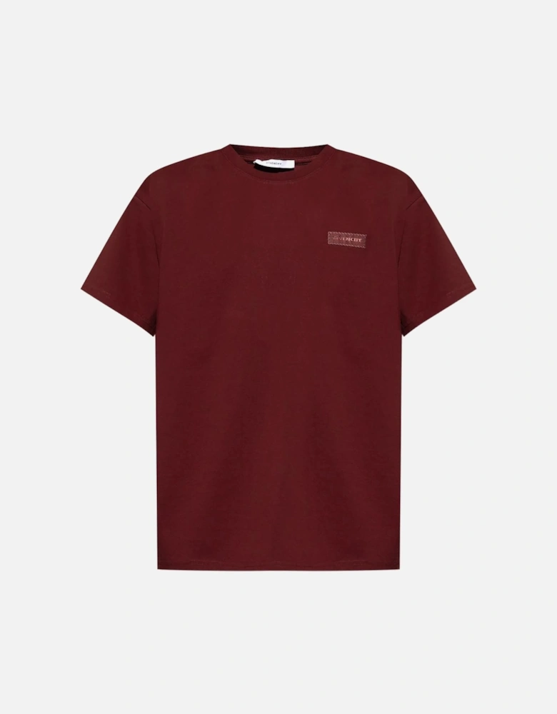 Logo Patch T-Shirt in Burgundy