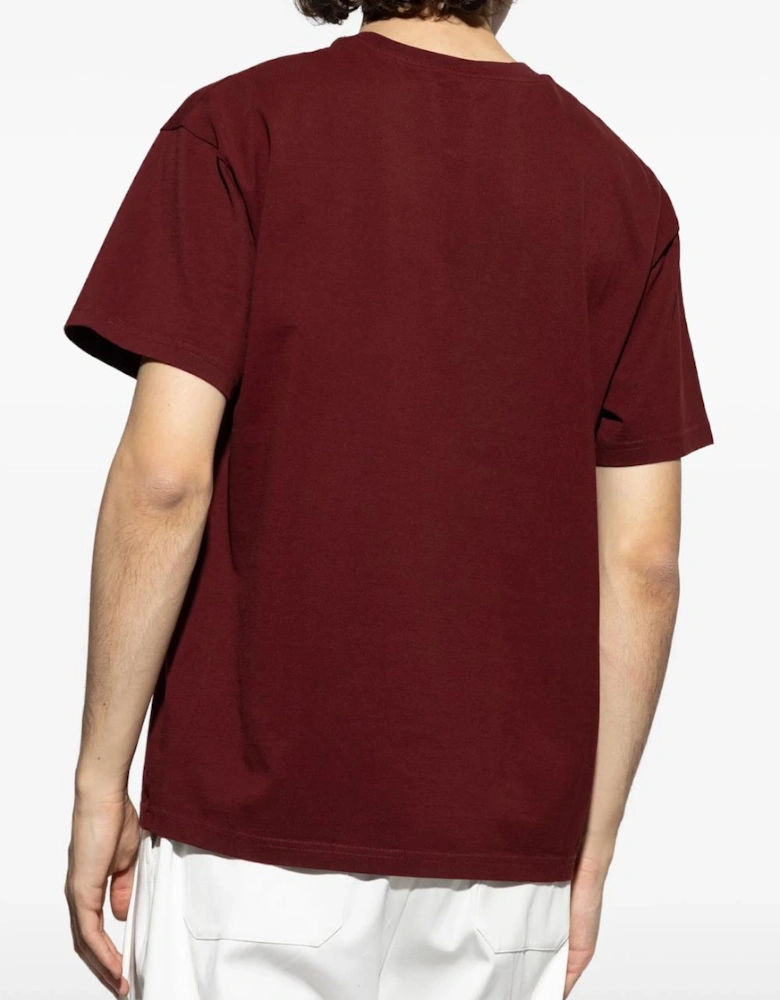 Logo Patch T-Shirt in Burgundy