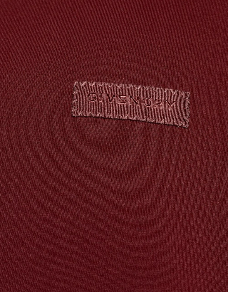 Logo Patch T-Shirt in Burgundy
