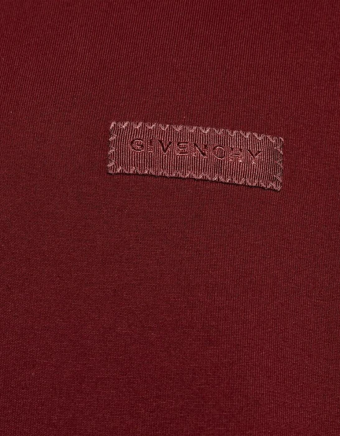 Logo Patch T-Shirt in Burgundy