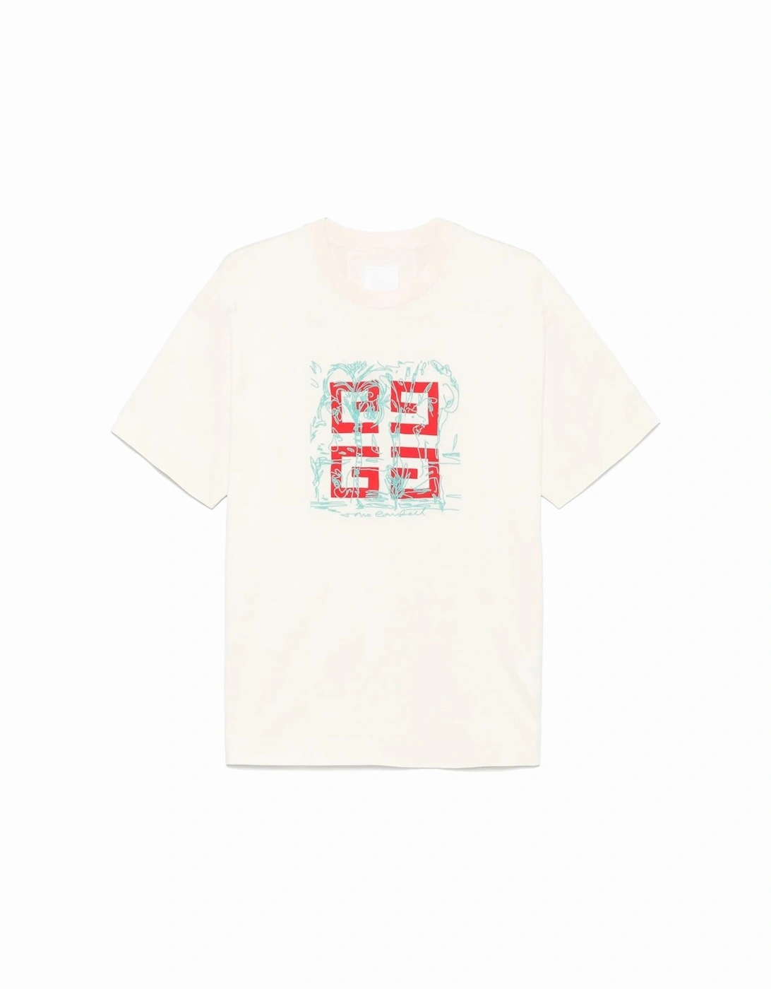 Embroidered 4G Logo Print T-Shirt in Off White, 6 of 5