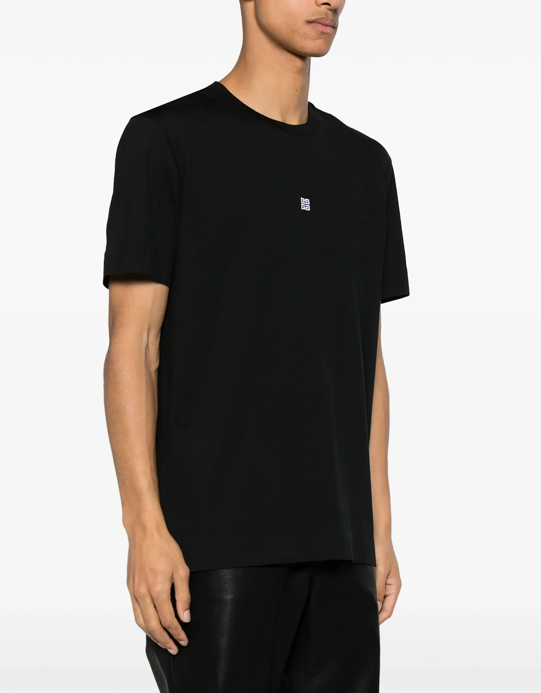 Embroidered 4G Slim Fit T-Shirt in Black