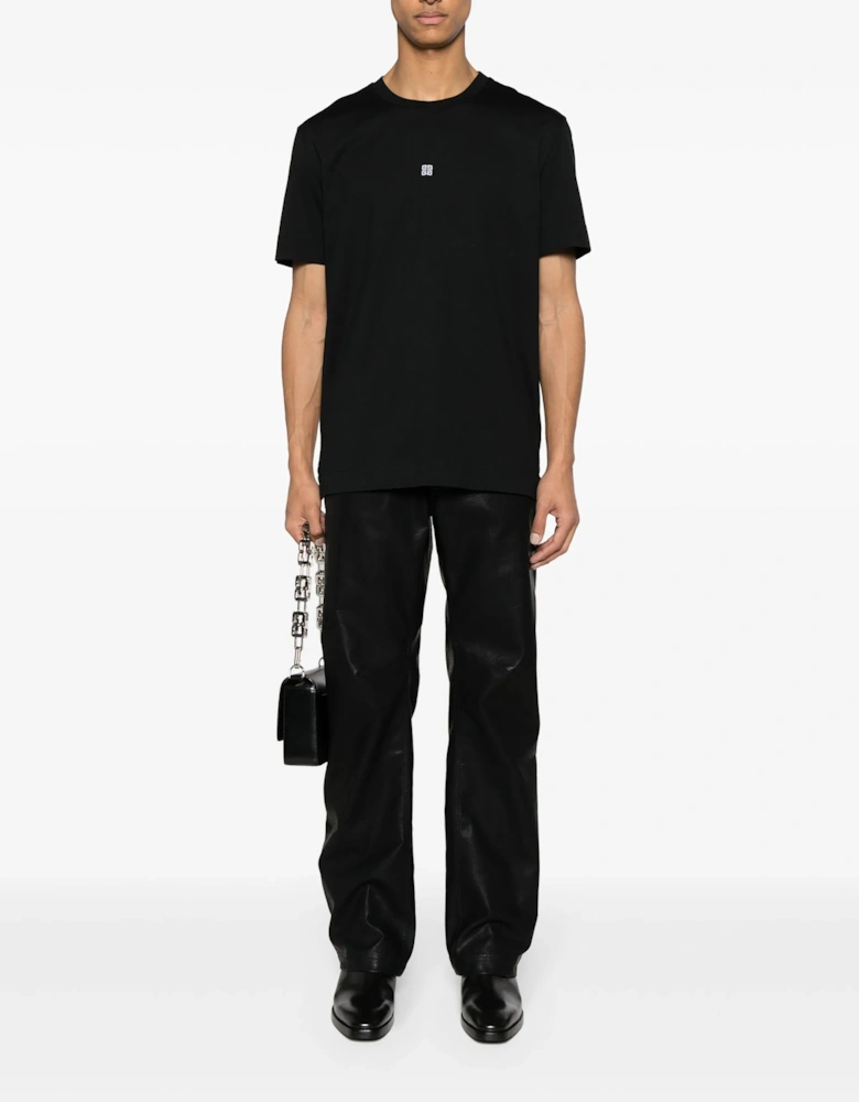 Embroidered 4G Slim Fit T-Shirt in Black